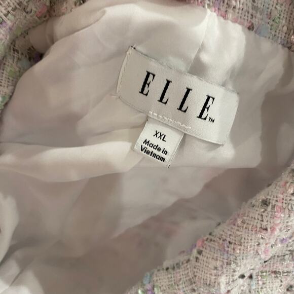 Elle Women's Tweed Pastel Coloring Skirt Suit Set Size XXL/10 - Picture 5 of 11